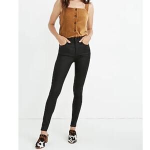 Madewell 9” High Rise Skinny Black Jeans Coated Edition Women's Size 28